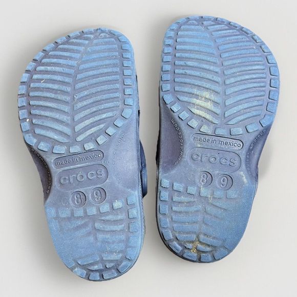 Toddler  Kids Unisex Classic Crocs Slip-On Mules Clogs Size 8/9 Blue Navy Shoes - Picture 6 of 6